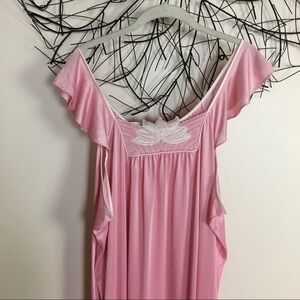 🎈🎈🎈Vintage Art Deco white pink lingerie slip dress 🎈🎈🎈